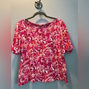 Kim Rogers Pink Relaxed Graphic Blouse